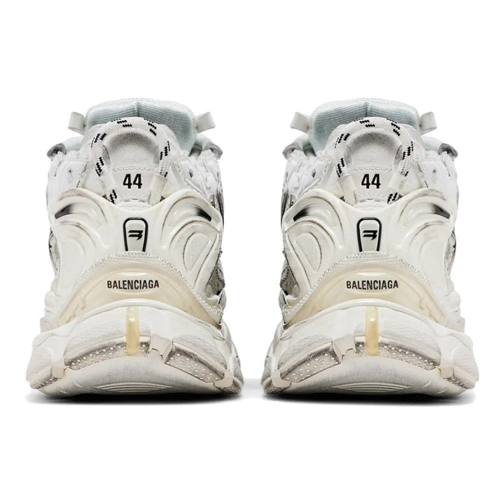 Balenciaga Runner Sneaker Weiß Schwarz Gradient: Stylischer Used-Look, Atmungsaktives Mesh