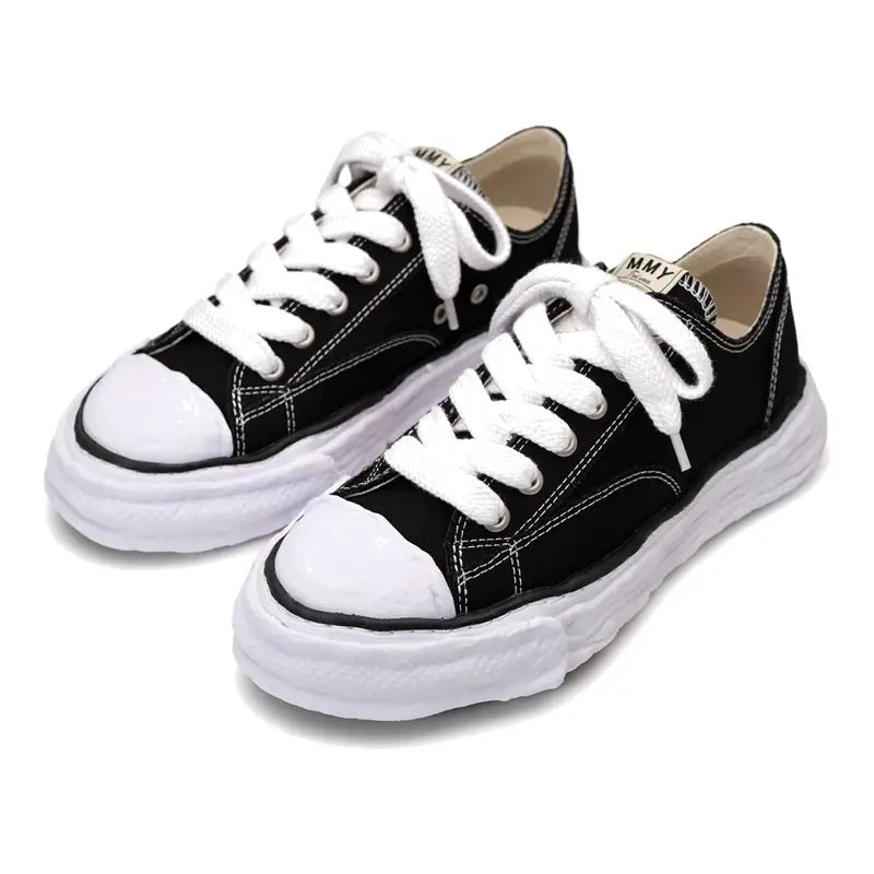 Maison MIHARA YASUHIRO „PETERSON23“ OG Canvas Sneaker Schwarz Weiß Exklusiv