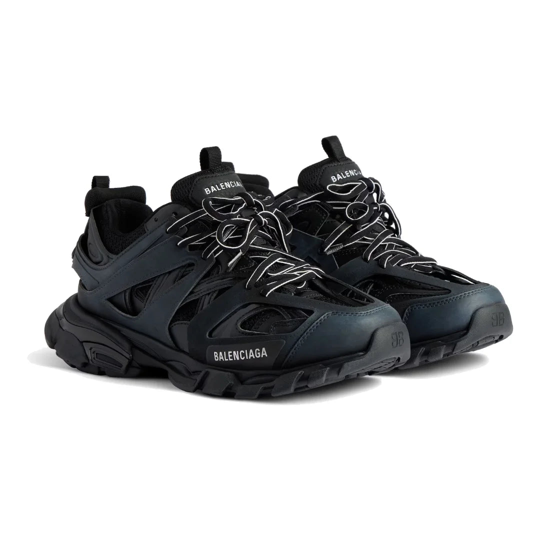 Balenciaga Track Black: Trendige Lederfreie Sneaker mit Dynamischer Sohle und Worn-In-Look