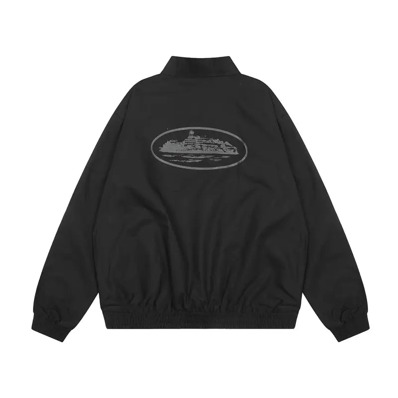Exklusive Corteiz Schwarze Streetwear Jacke: Urbaner Stil, Limitierte Auflage für Rebellen