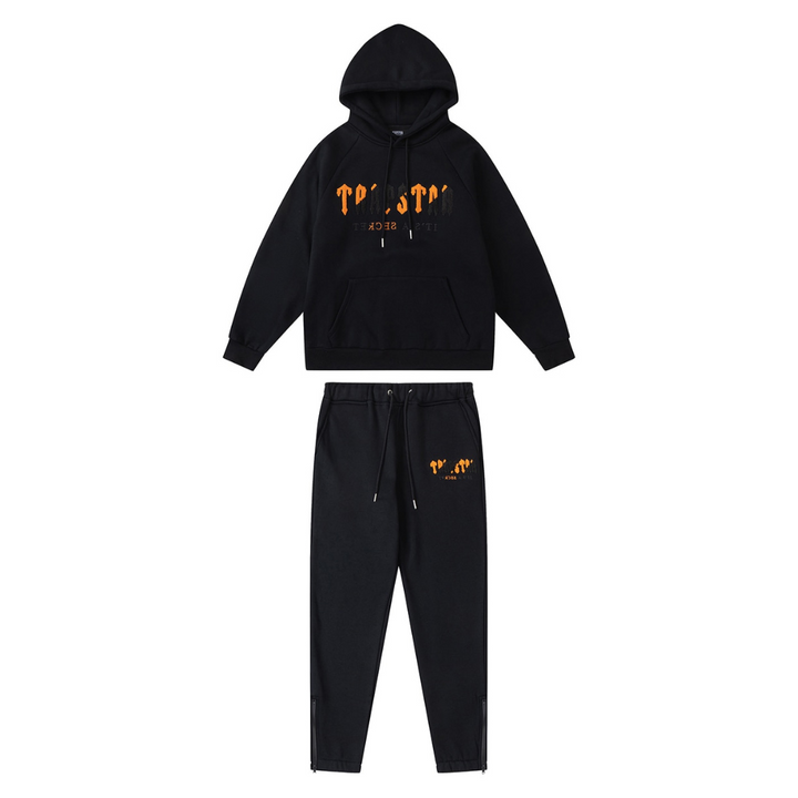 Trapstar Chenille Decoded Trainingsanzug Schwarz Orange – Stylisch, Bequem, Exklusiv
