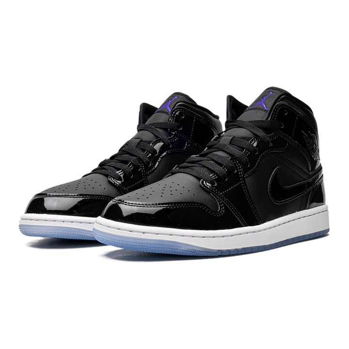 Air Jordan 1 Mid SE "Space Jam" Herren-Sneaker: Patentleder, Icy Sohle, Kult-Design
