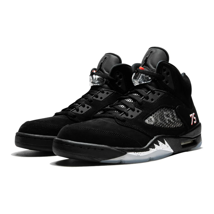 Air Jordan 5 Retro BCFC PSG Sneaker – Schwarzes Nubuk, Kultiges Design