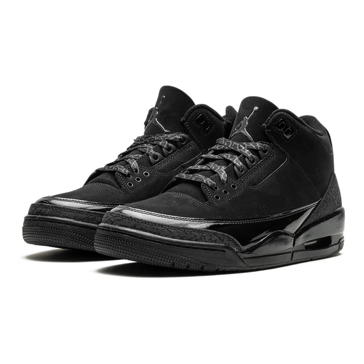 Air Jordan 3 Retro "Black Cat" Elegante Schwarze Sneaker für Herren – Legendärer Style