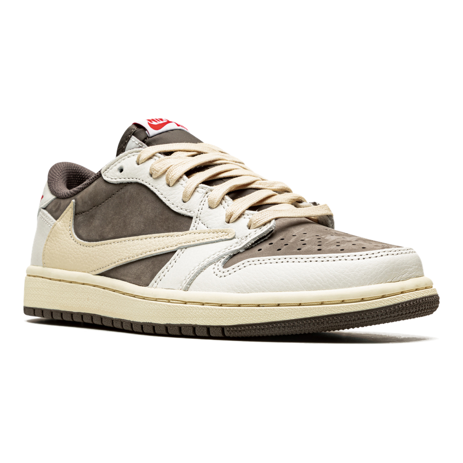 Exklusiver Travis Scott Air Jordan 1 Low "Reverse Mocha" Nubuk-Leder-Sneaker