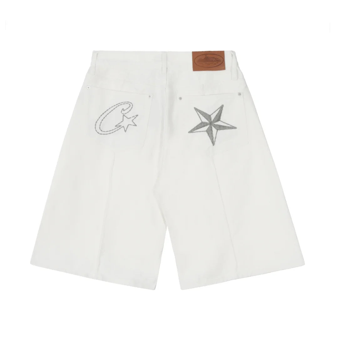 Corteiz Weiße Denim Shorts: Stylische High-Quality Sommer-Kurzjeans für Herren