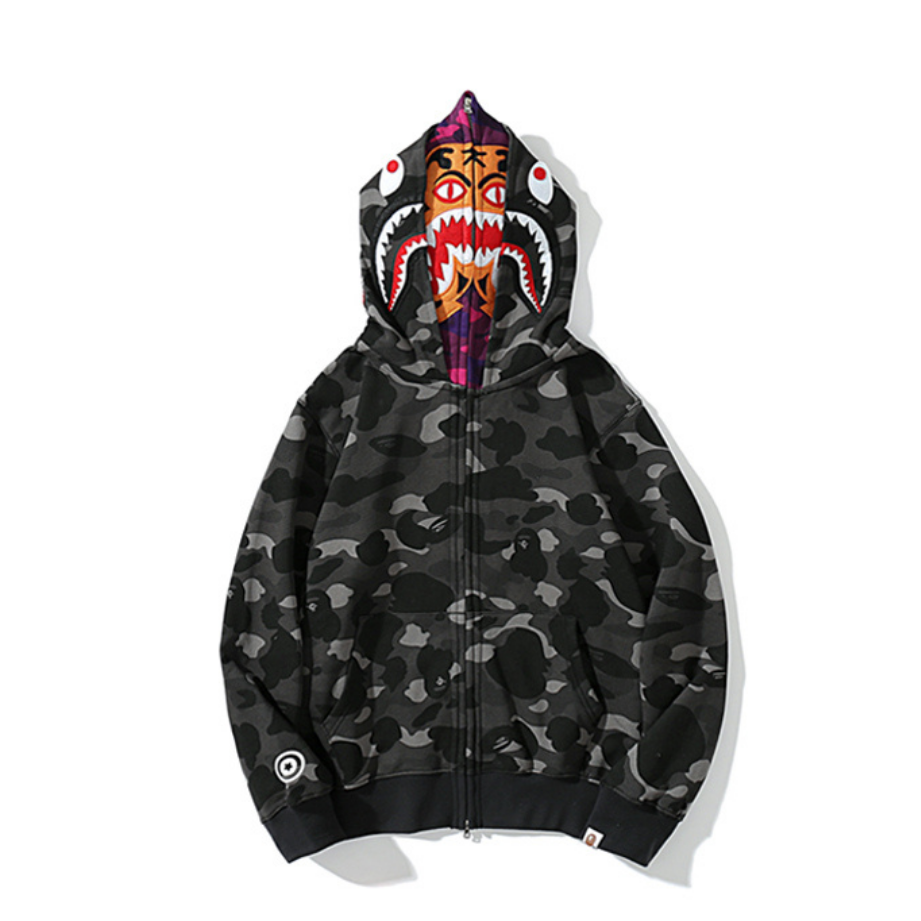 Exklusiver BAPE Affenkopf Logo Hoodie – Premium Streetwear Baumwoll-Komfort für Stilbewusste