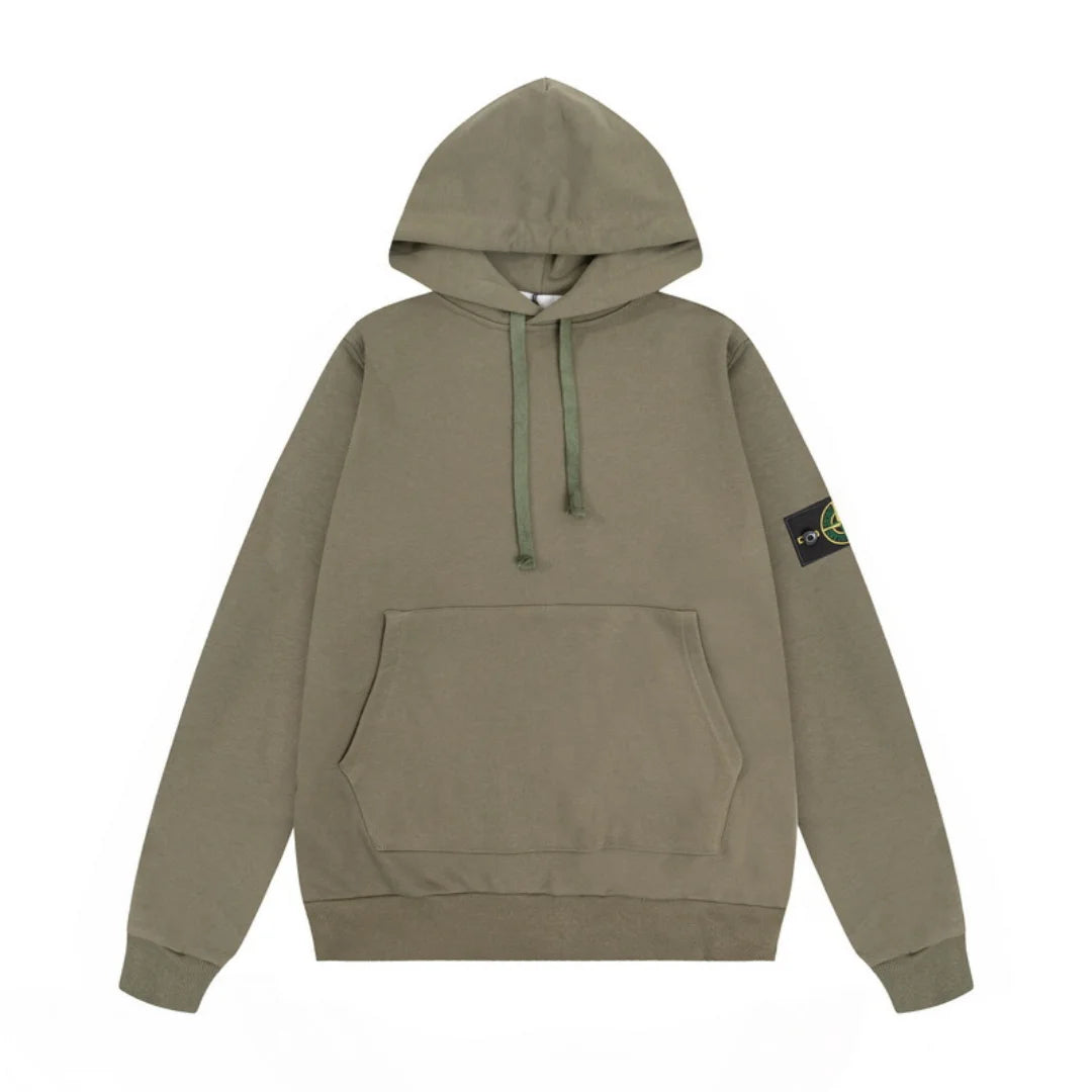 Stone Island Herren Kapuzenpullover – Robustes Baumwoll-Fleece, Ikonischer Kompass