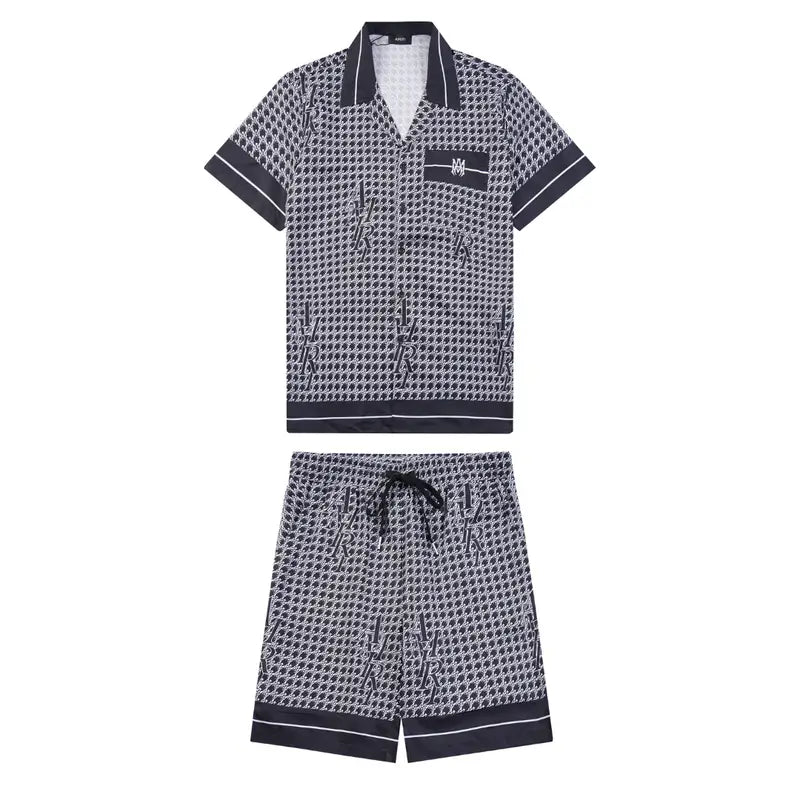 Amiri Staggard Seiden-Shorts-Set Herren Luxus Freizeitanzug Sommer Bequem Stilvoll