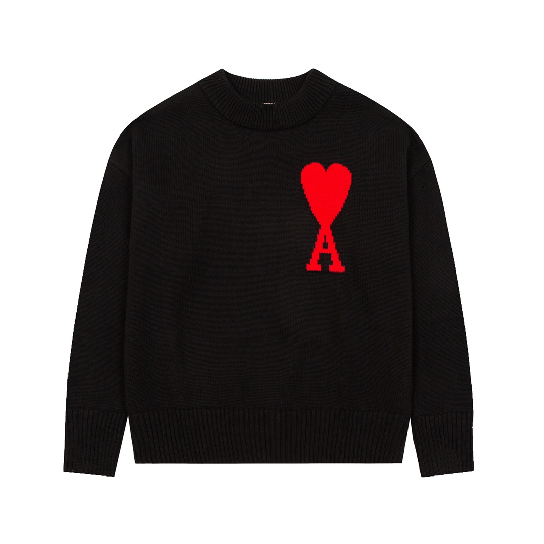 AMI Paris Premium Strickpullover Unisex Logo Stickerei Elegantes Design