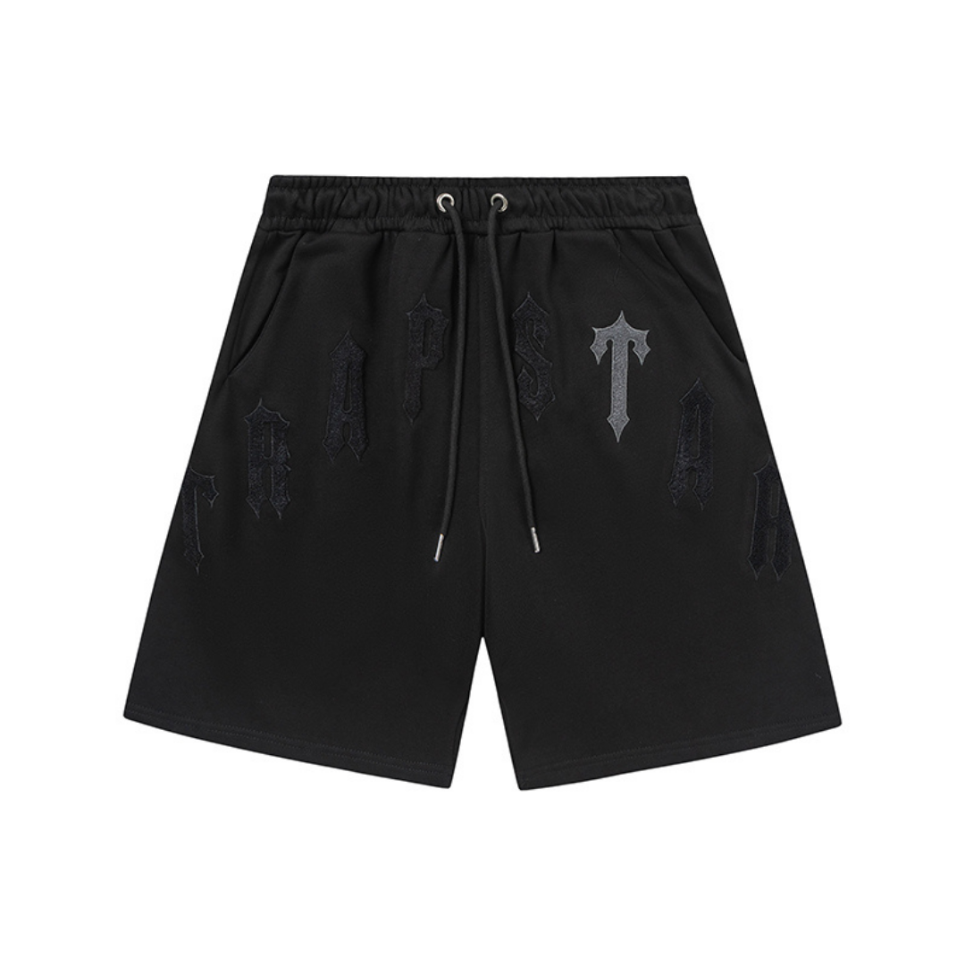 Trapstar Decoded Arch Triple Black Kurzes Set: Stylisches Streetwear Outfit Herren