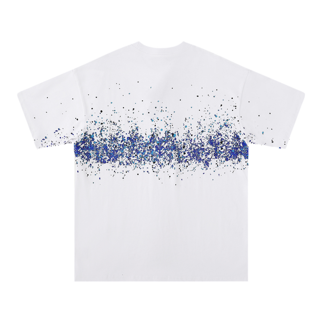 Amiri Paint Splatter T-Shirt: Luxuriöses Designer Streetwear Oberteil mit Kunstvollem Farbspritzer-Muster