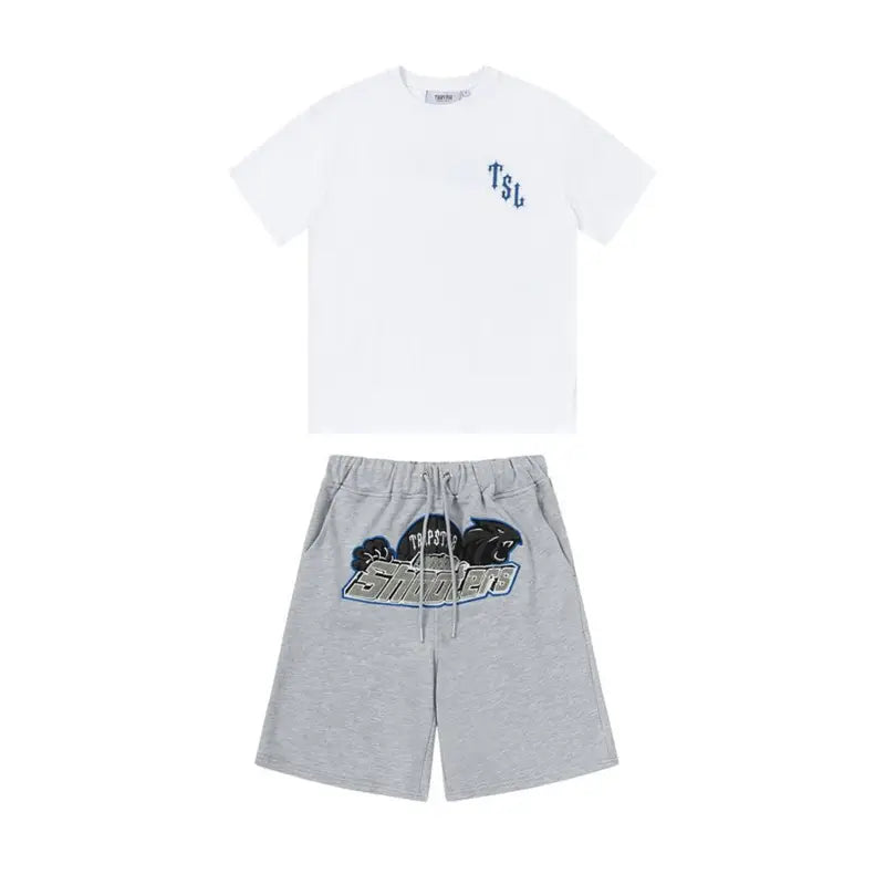 Trapstar London Shooters Weißes Short-Set: Stylisch, Komfortabel, Streetwear-Essential