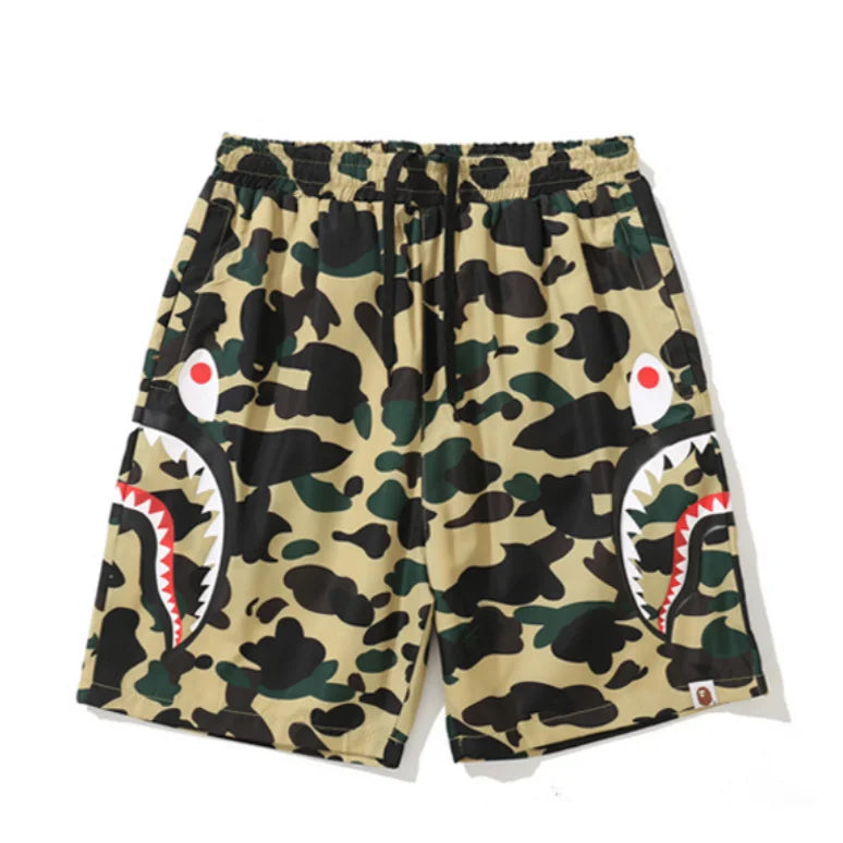BAPE Camo Streetwear Shorts für Herren – Bequeme Affenkopf Freizeit Hose