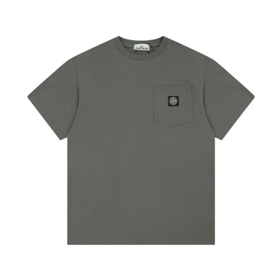 Authentisches Stone Island Herren T-Shirt Baumwolle Kompass-Logo Kurzarm Design