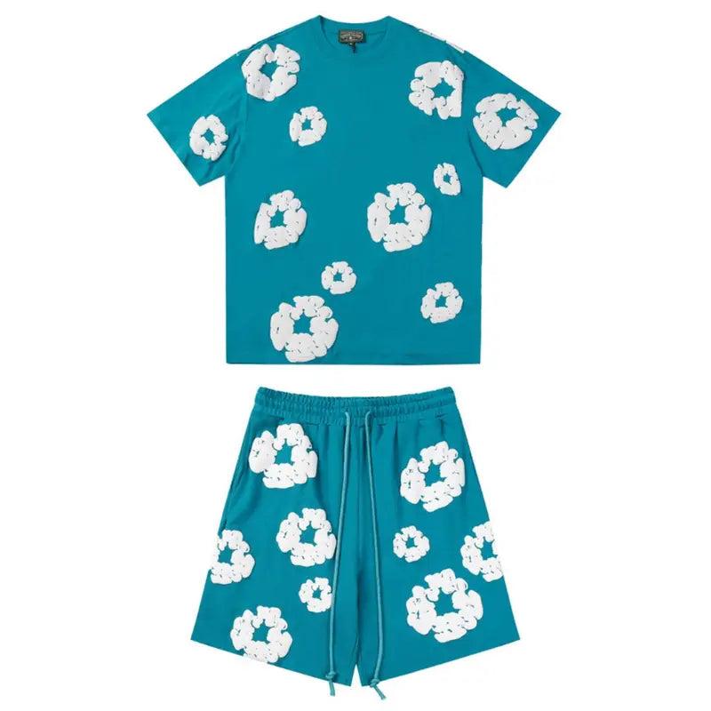 Denim Tears Dazzling Blue Kurzset: Stilvolles Streetwear-Outfit für den Sommer