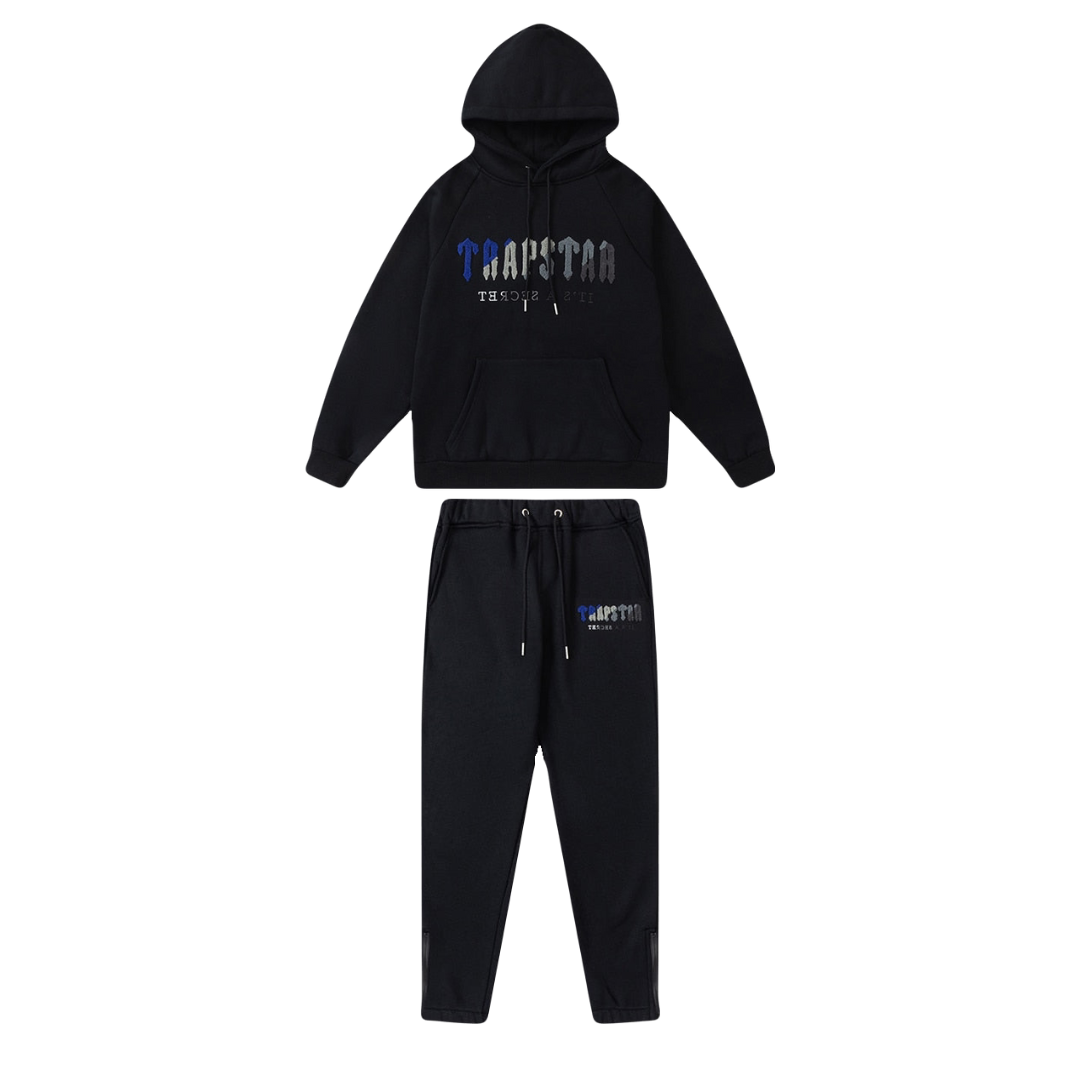 Trapstar Decoded Schwarz-Blau Chenille Trainingsanzug – Stilvoll, Bequem, Urban