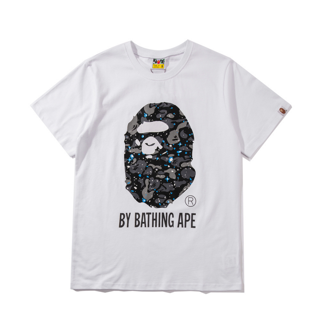 Exklusives BAPE Streetwear T-Shirt: Kultiges Affen-Camouflage Design Baumwolle Schwarz