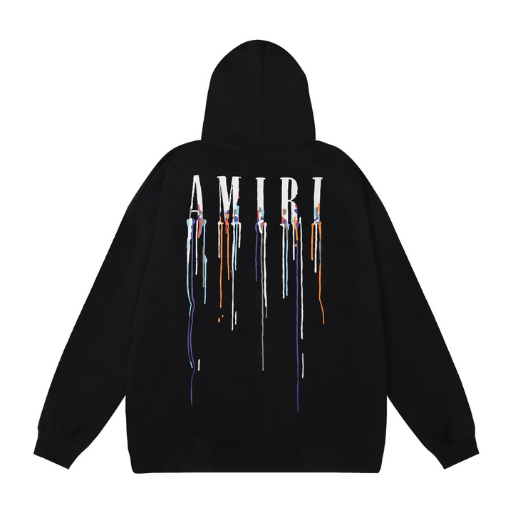 Amiri Paint Drip Hoodie – Stylisch, Modern, Auffällig, Bequem für Herren