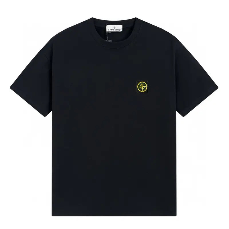 Exklusives Stone Island Herren Baumwoll-T-Shirt – Stilvoller Kompass-Patch Luxus