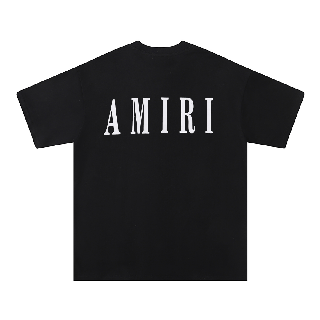Amiri Designer Logo T-Shirt Herren Schwarz Baumwolle Luxus Streetwear Kurzarm
