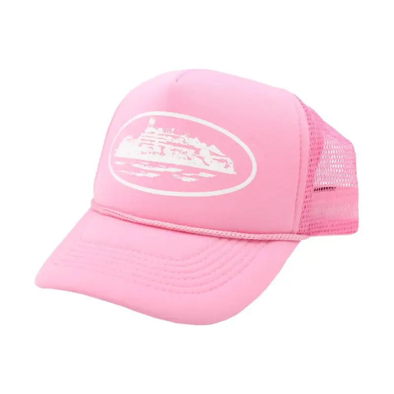 Corteiz Alcatraz Trucker Cap Pink – Trendige Streetwear Kappe Markantes Design