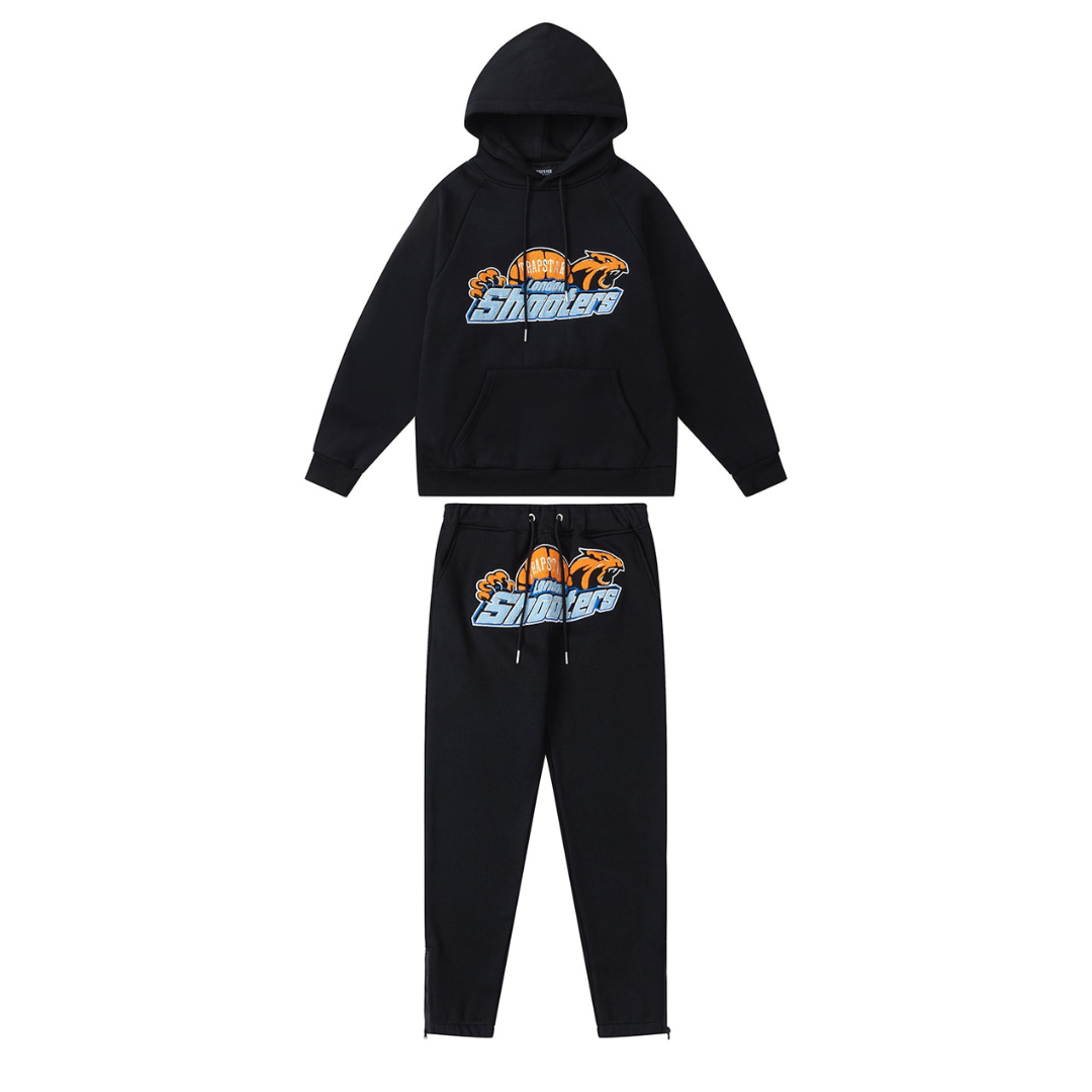 Stylischer Trapstar London Shooters Trainingsanzug Schwarz Orange – Komfort & Streetwear