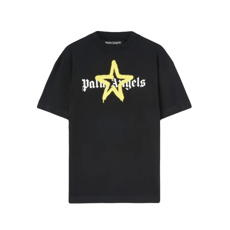 Palm Angels Stern Sprüh-T-Shirt: Modernes Design, Hoher Tragekomfort, Luxuriöser Stil
