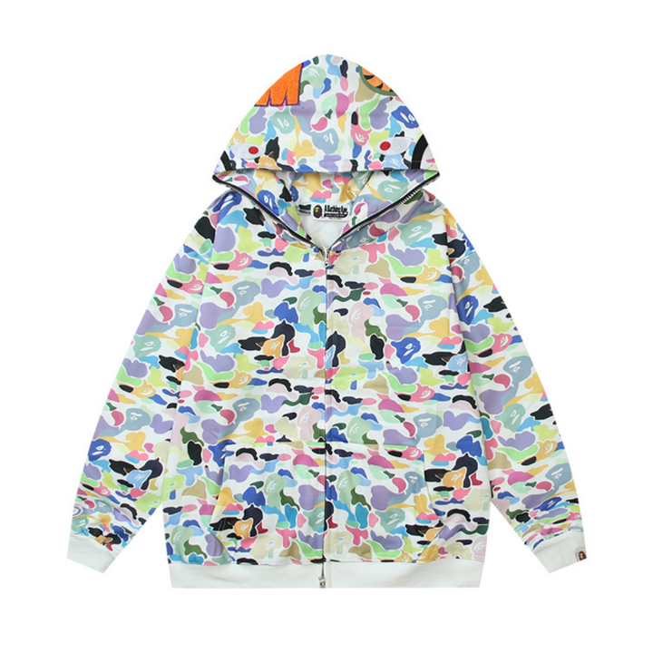 Exklusiver BAPE Streetwear Kapuzenpullover mit ikonischem Camo-Muster und weichem Komfort