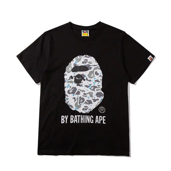 BAPE Streetwear Ape Head Design Baumwoll T-Shirt für Männer und Frauen