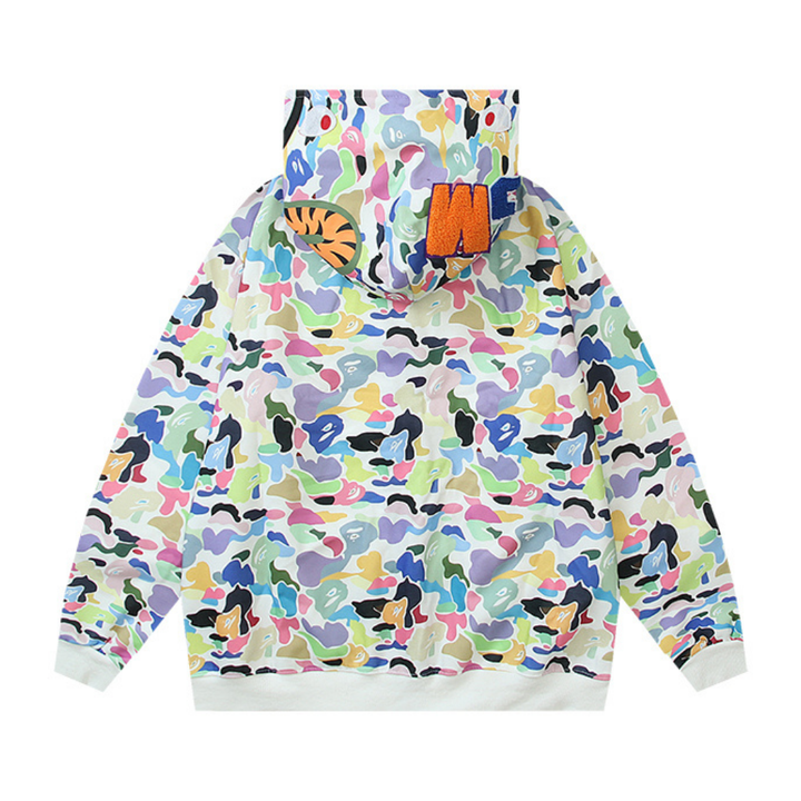 Exklusiver BAPE Streetwear Kapuzenpullover mit ikonischem Camo-Muster und weichem Komfort