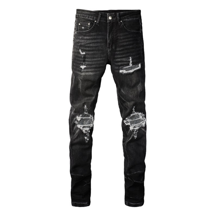 Amiri Schwarze Diamant-Jeans für Herren – Luxuriöse Designer-Denim mit Distressed-Effekt