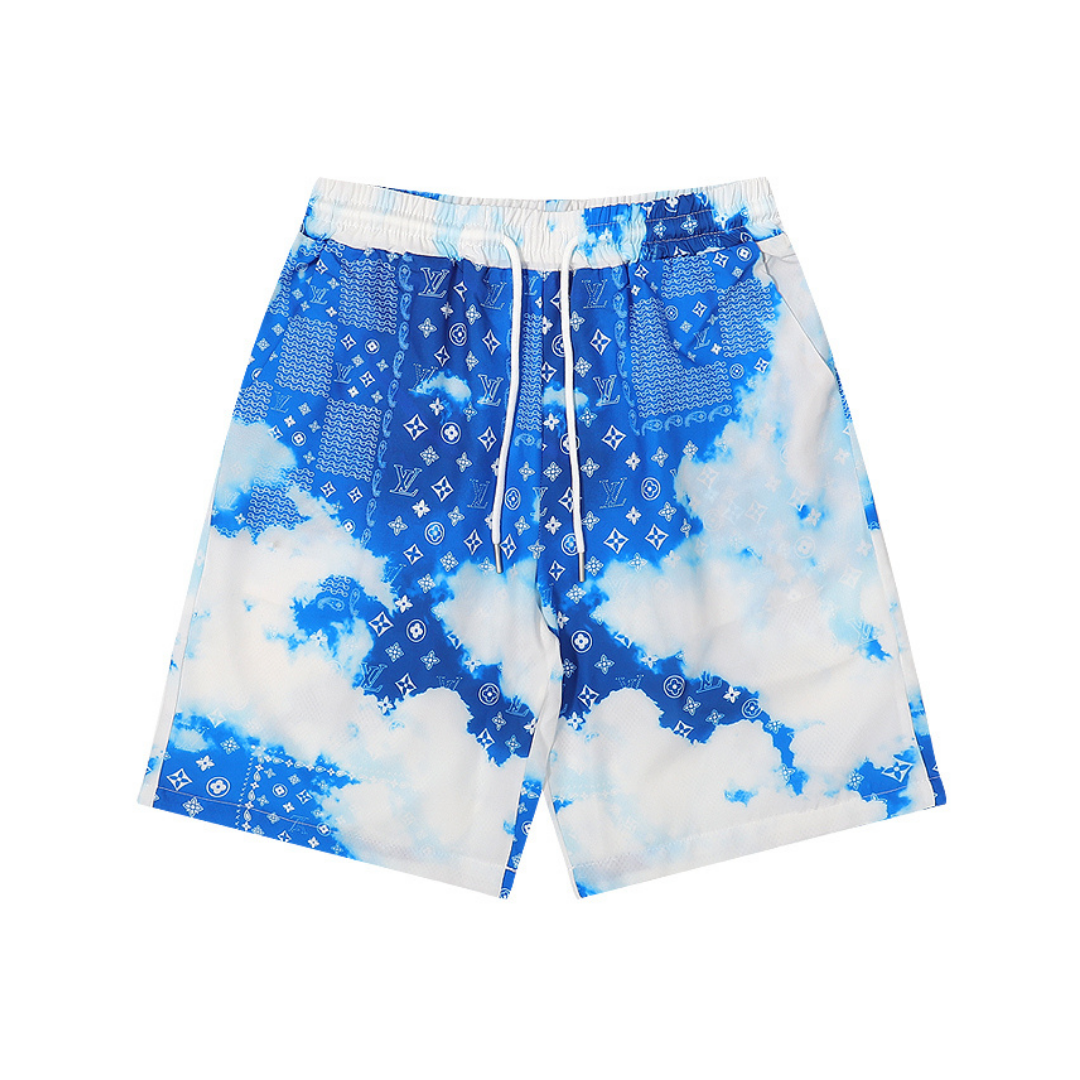 Exklusives Louis Vuitton Designer Short Set Luxuriöses T-Shirt & Shorts Freizeit Outfit