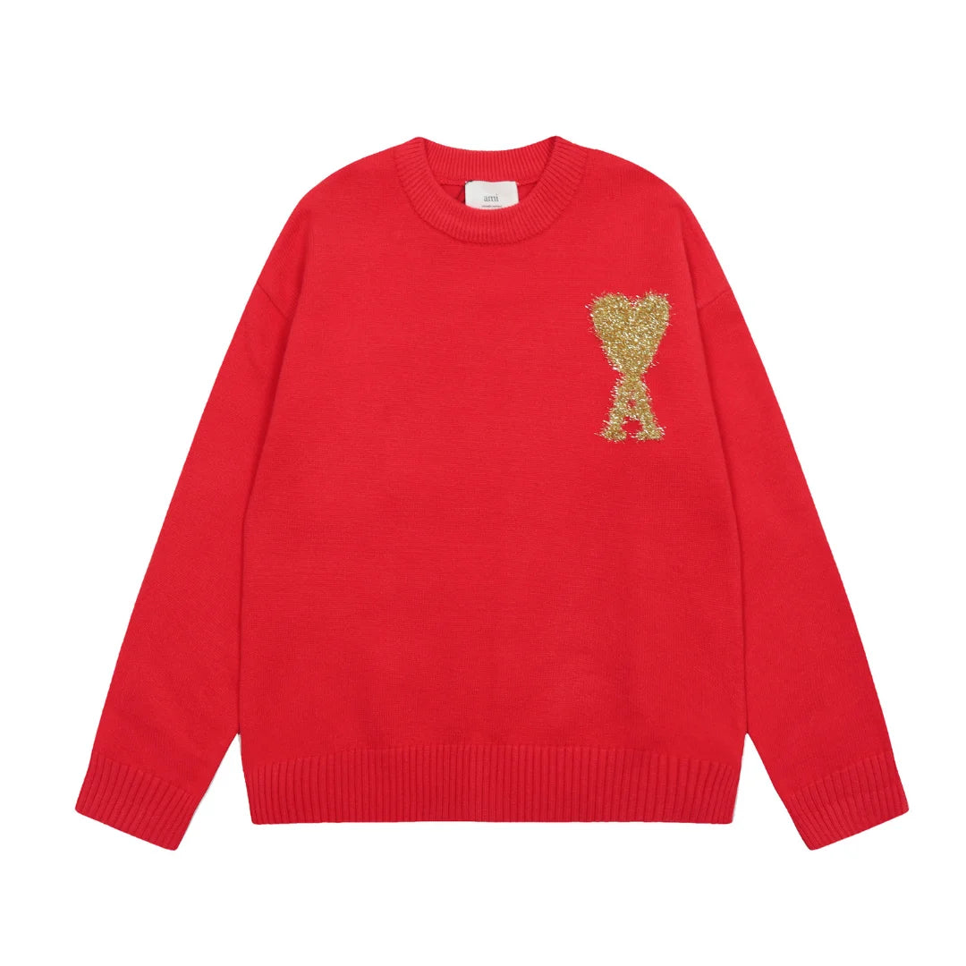 Eleganter AMI Paris Unisex Strickpullover – Zeitloser Komfort & Luxuriöser Stil