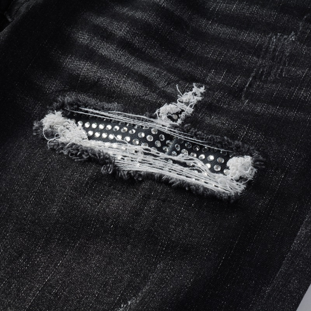 Amiri Schwarze Diamant-Jeans für Herren – Luxuriöse Designer-Denim mit Distressed-Effekt