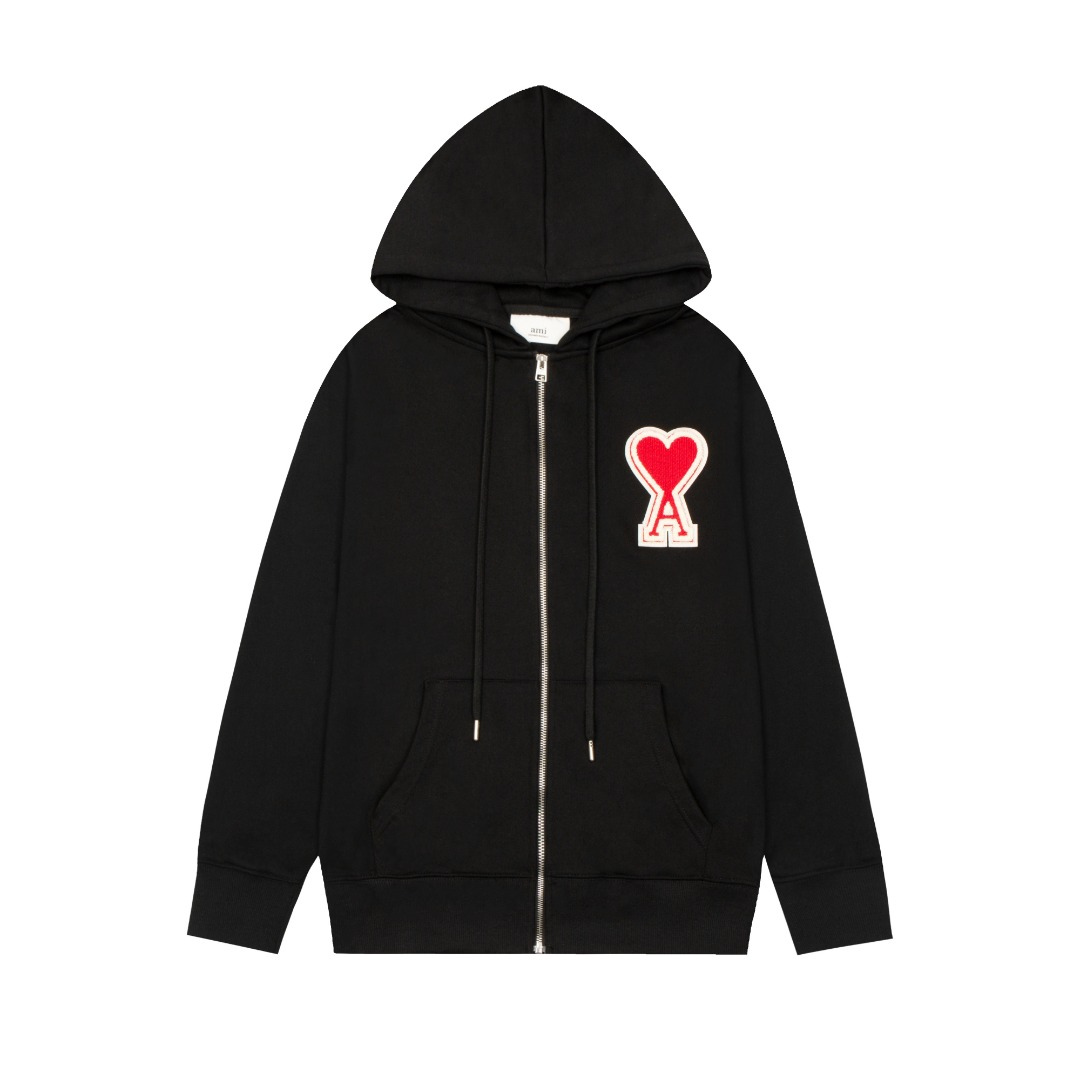 AMI Paris Unisex Designer Jacke Schwarz Bequem Elegant Zeitlos Hochwertig Modern Stilvoll