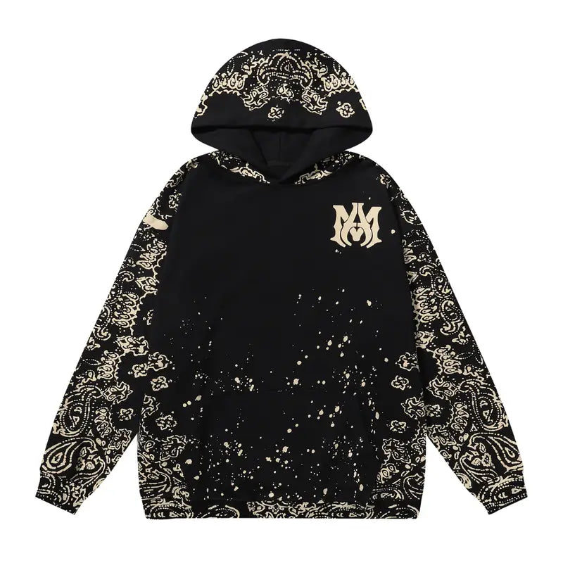 Luxuriöser Amiri Gold Bandana Hoodie – Stylischer Kapuzenpullover mit einzigartigem Muster