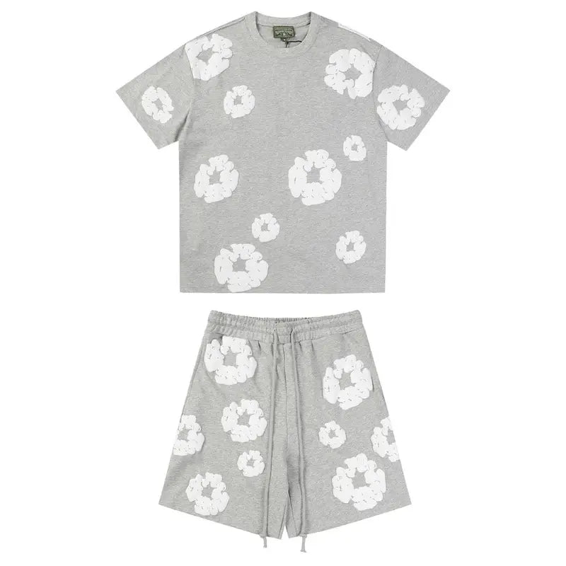 Denim Tears Graues Kurzes Set: Stilvoller Komfort für deinen Alltag