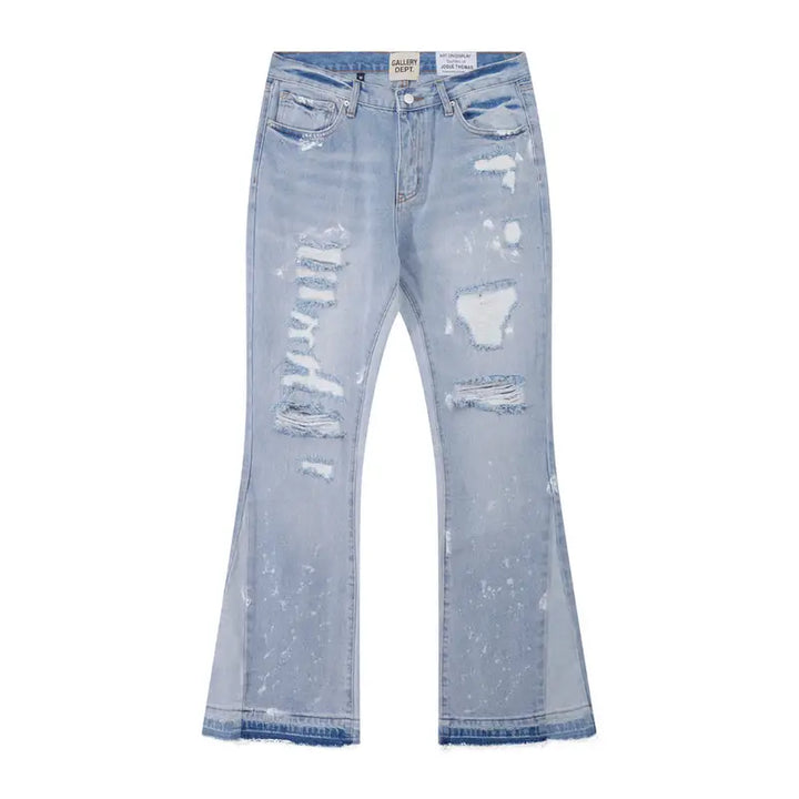 Gallery Dept. Bemalte Jeans: Luxuriöse Streetwear, Distressed Denim, Loose Fit