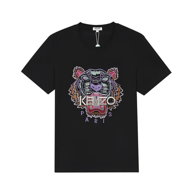 Kenzo Paris Ikonisches Tigerkopf Baumwoll T-Shirt – Luxuriöser Designer Streetwear