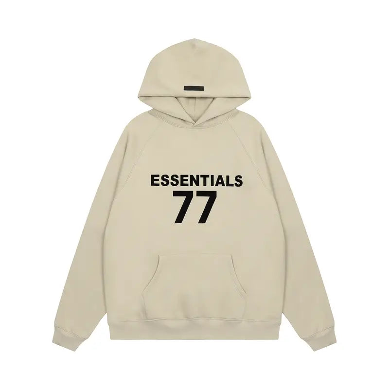 Essentials '77' Unisex-Kapuzenpullover – Bequem, Oversized, Streetwear-Logo-Stil