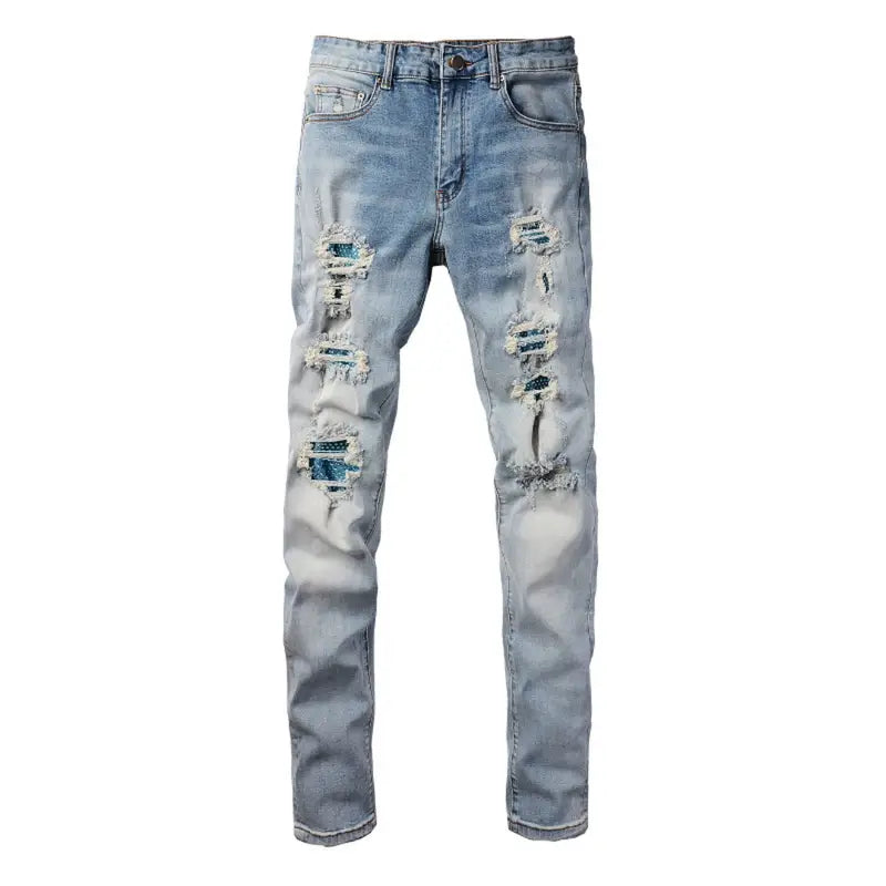 Amiri Blaue Diamond Jeans für Herren – Luxuriöse Designer Denim mit Distressed Details