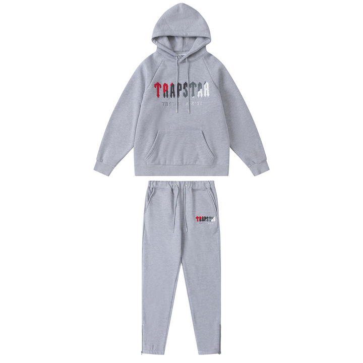 Trapstar Decoded Grauer Trainingsanzug – Stilvoller Streetwear Freizeitanzug mit Logo