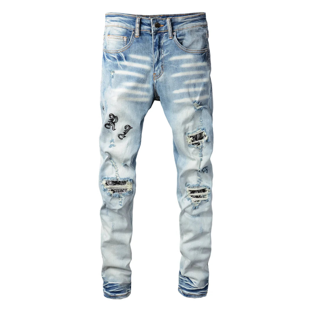 Amiri Blaue Distressed Designer Jeans für Herren – Stylisch, Hochwertig, Modern