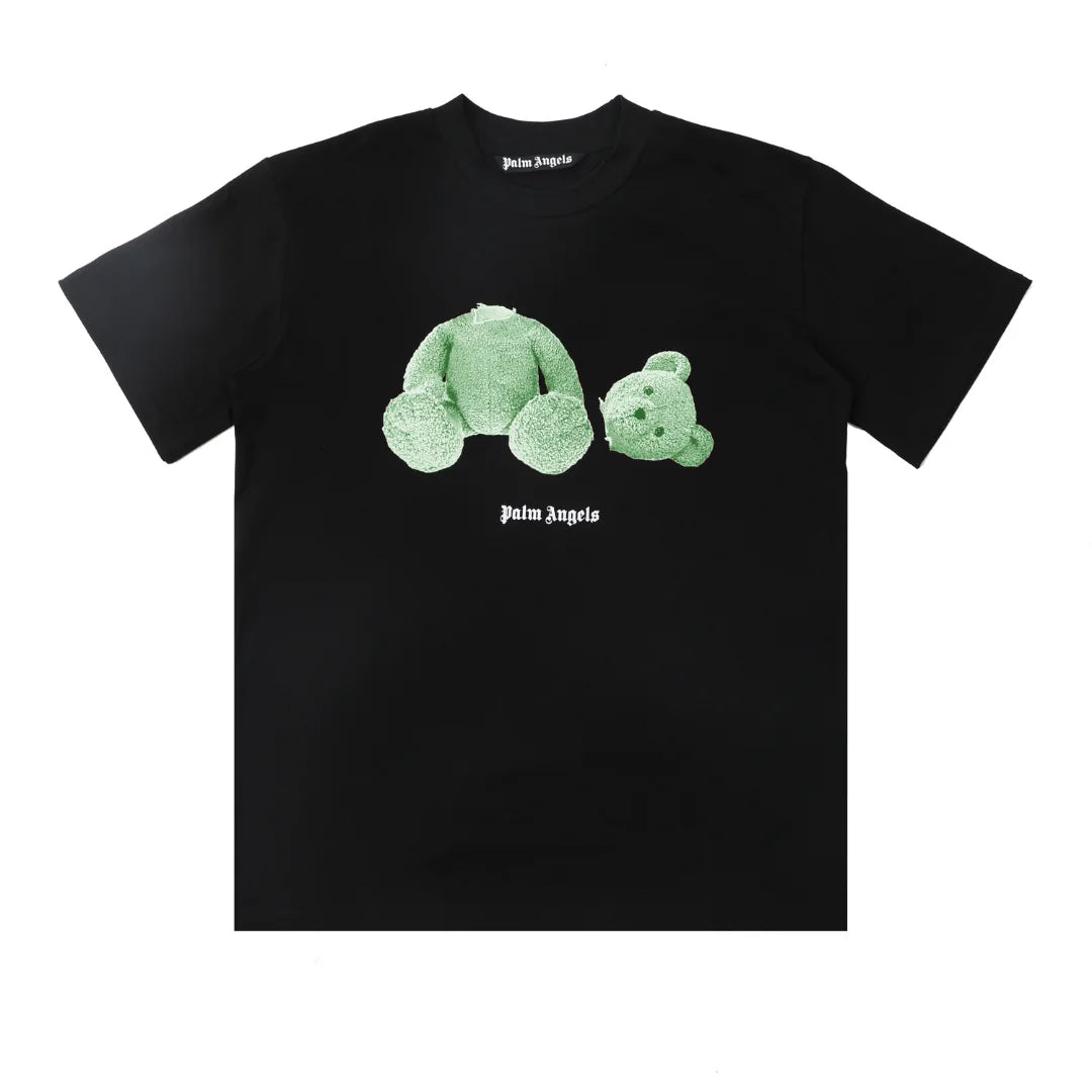 Palm Angels Bären Motiv T-Shirt Luxus Baumwolle Unisex Streetwear Design