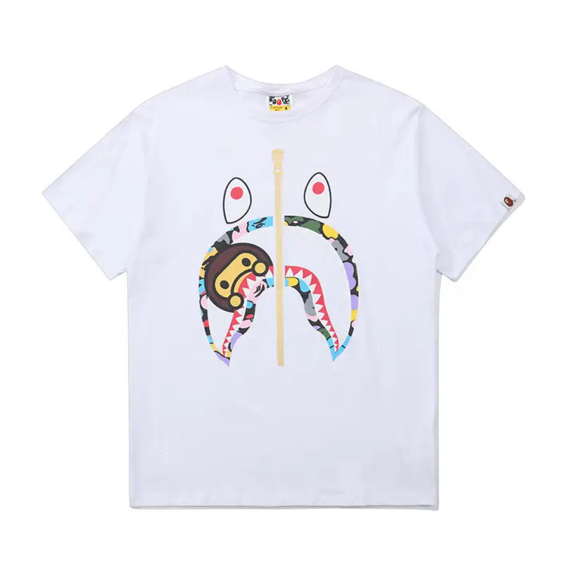 Exklusives BAPE Affenkopf Logo T-Shirt - Premium Streetwear Baumwolle Herren Mode