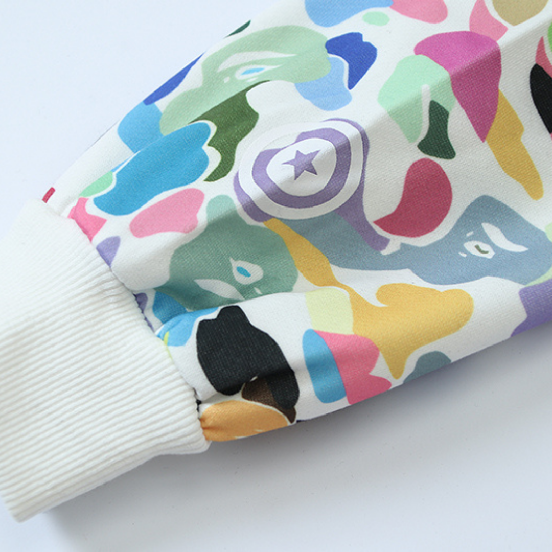 Exklusiver BAPE Streetwear Kapuzenpullover mit ikonischem Camo-Muster und weichem Komfort