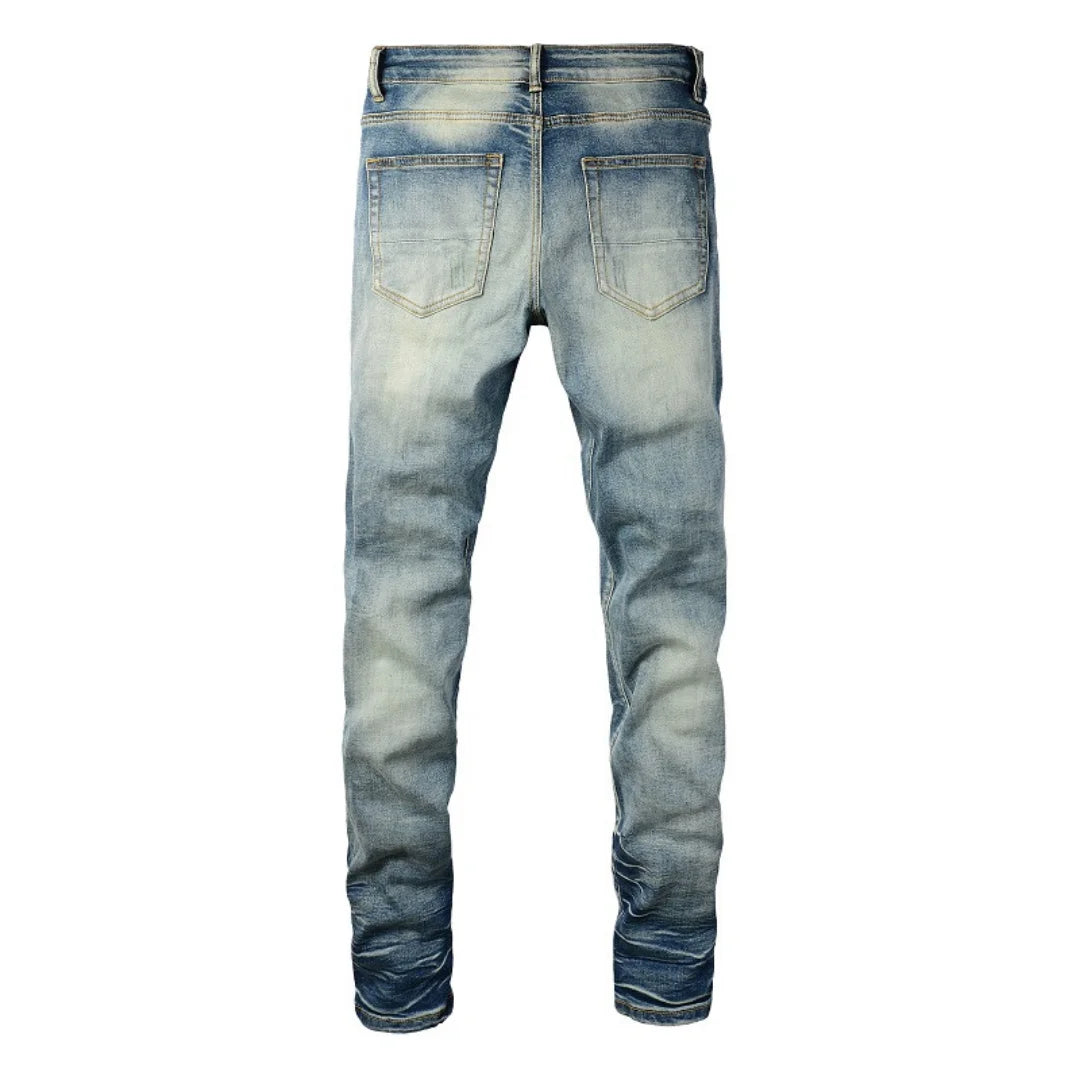Amiri MX1 Distressed Slim Fit Jeans für Herren – Luxuriöse Designer-Denim Blau