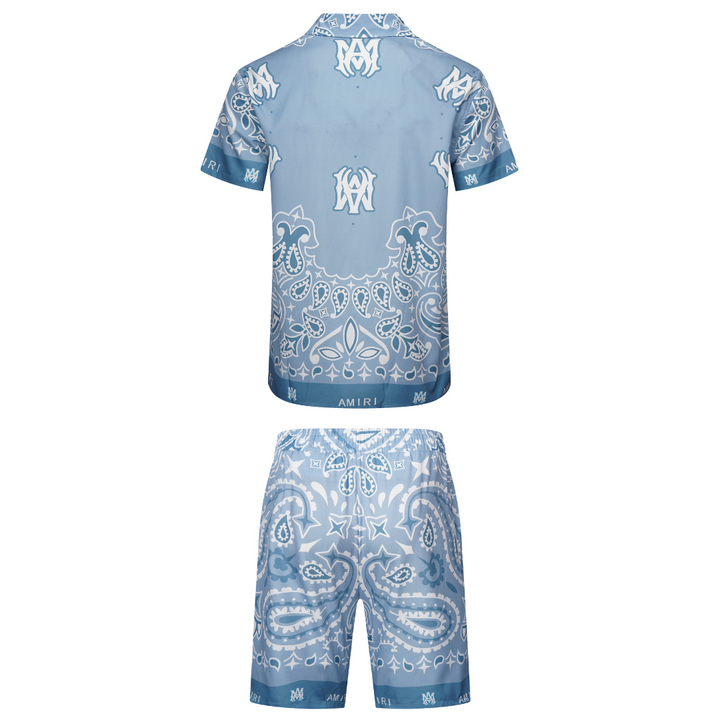 Amiri Herren Logo Kurzarm-Set – Luxuriöser Sommer-Streetwear-Anzug