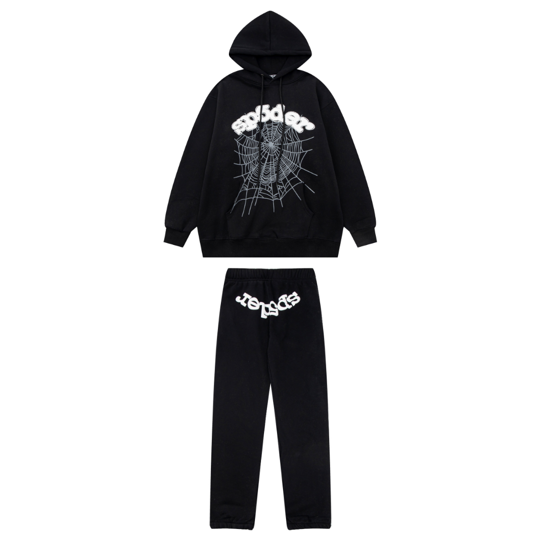 SP5DER Spiderweb Trainingsanzug: Komfortables 2-teiliges Set für angesagten Streetwear-Stil